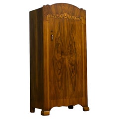 Vintage Art Deco Walnut Compact Wardrobe, 1930s