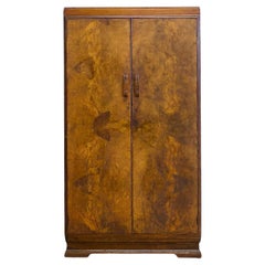 Art Deco Walnut Compact Wardrobe, 1930s