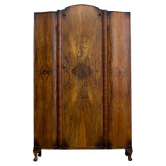Art Deco Walnut Compact Wardrobe, 1930s