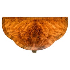 Console Art Déco en noyer, table d'appoint, anglais, c1930