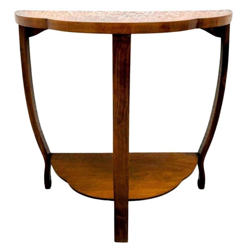 Art Deco Walnut Console, Side Table, English, c1930 In Excellent Condition For Sale In Devon, England