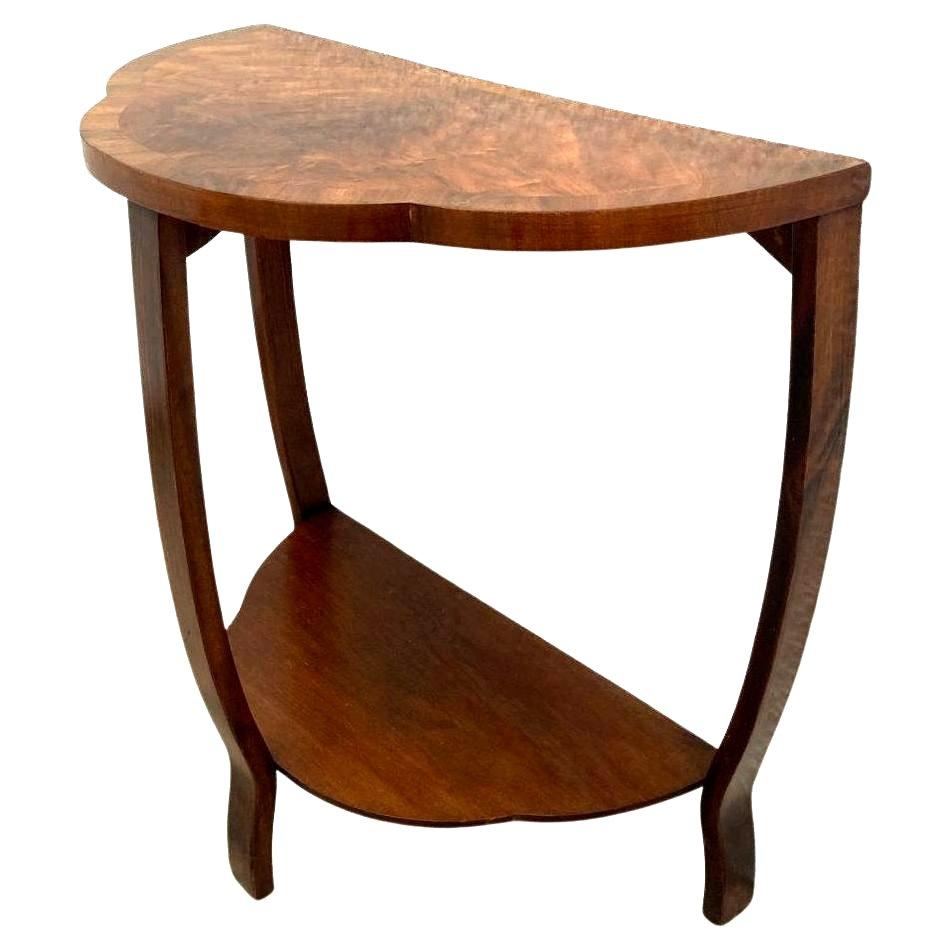 20th Century Art Deco Walnut Console, Side Table, English, c1930 For Sale