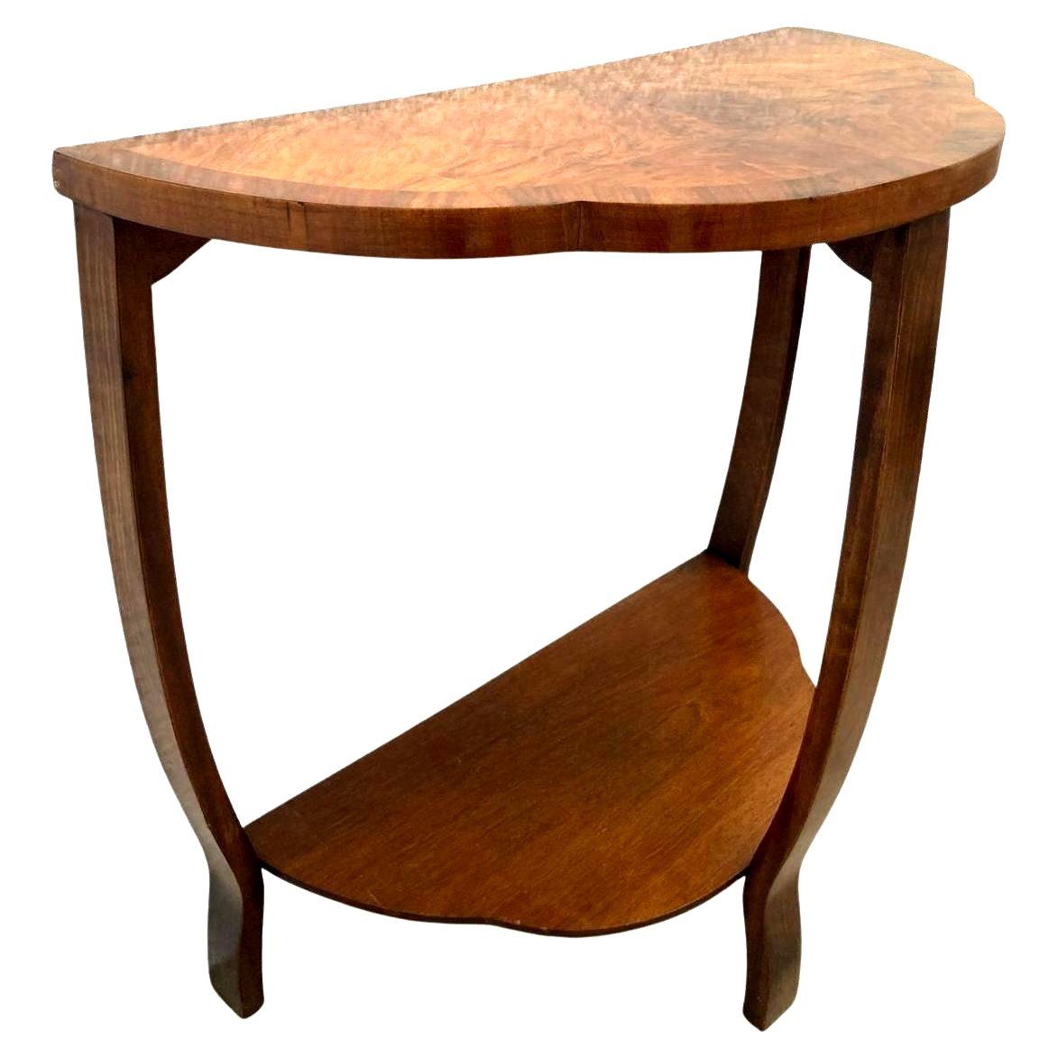 Art Deco Walnut Console, Side Table, English, c1930 For Sale 1