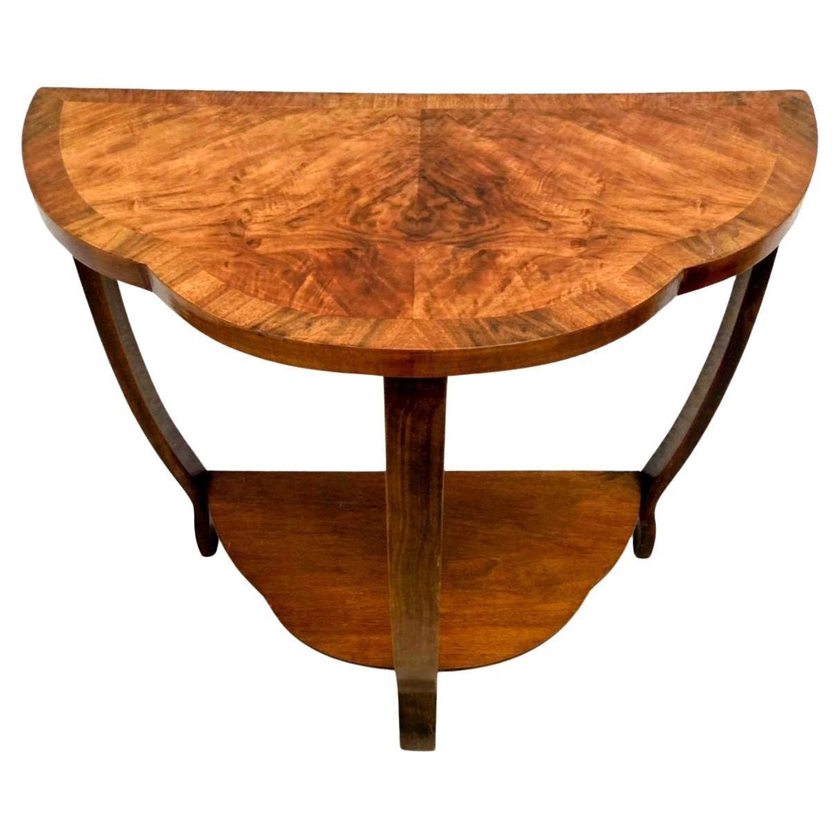 Art Deco Walnut Console, Side Table, English, c1930 For Sale 2