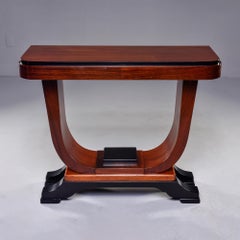 Console Art Déco en noyer avec détails ébénisés