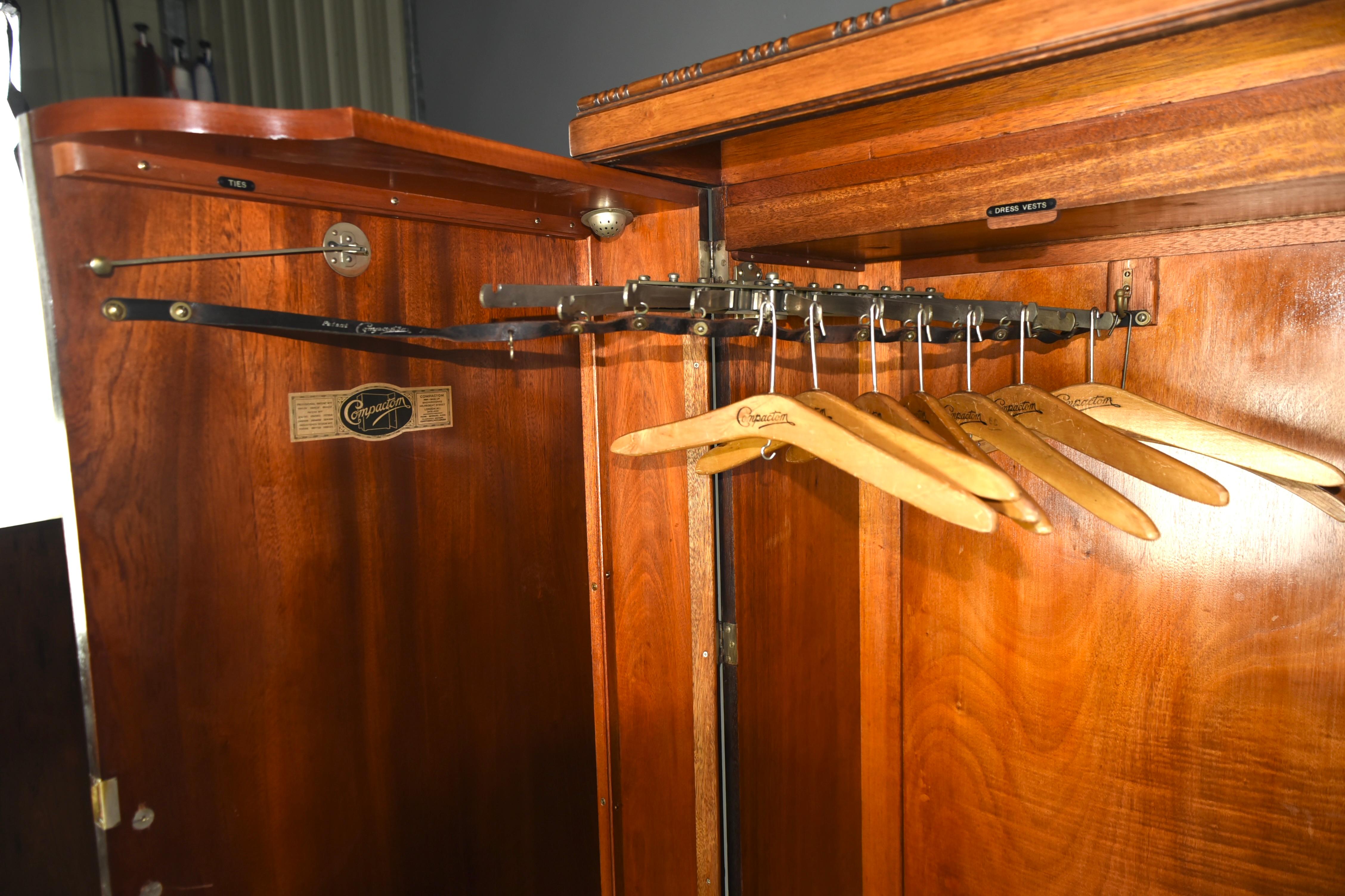 Walnut Art Deco walnut deep door compactom Gentleman's wardrobe