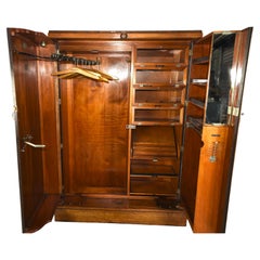Art Deco walnut deep door compactom Gentleman's wardrobe