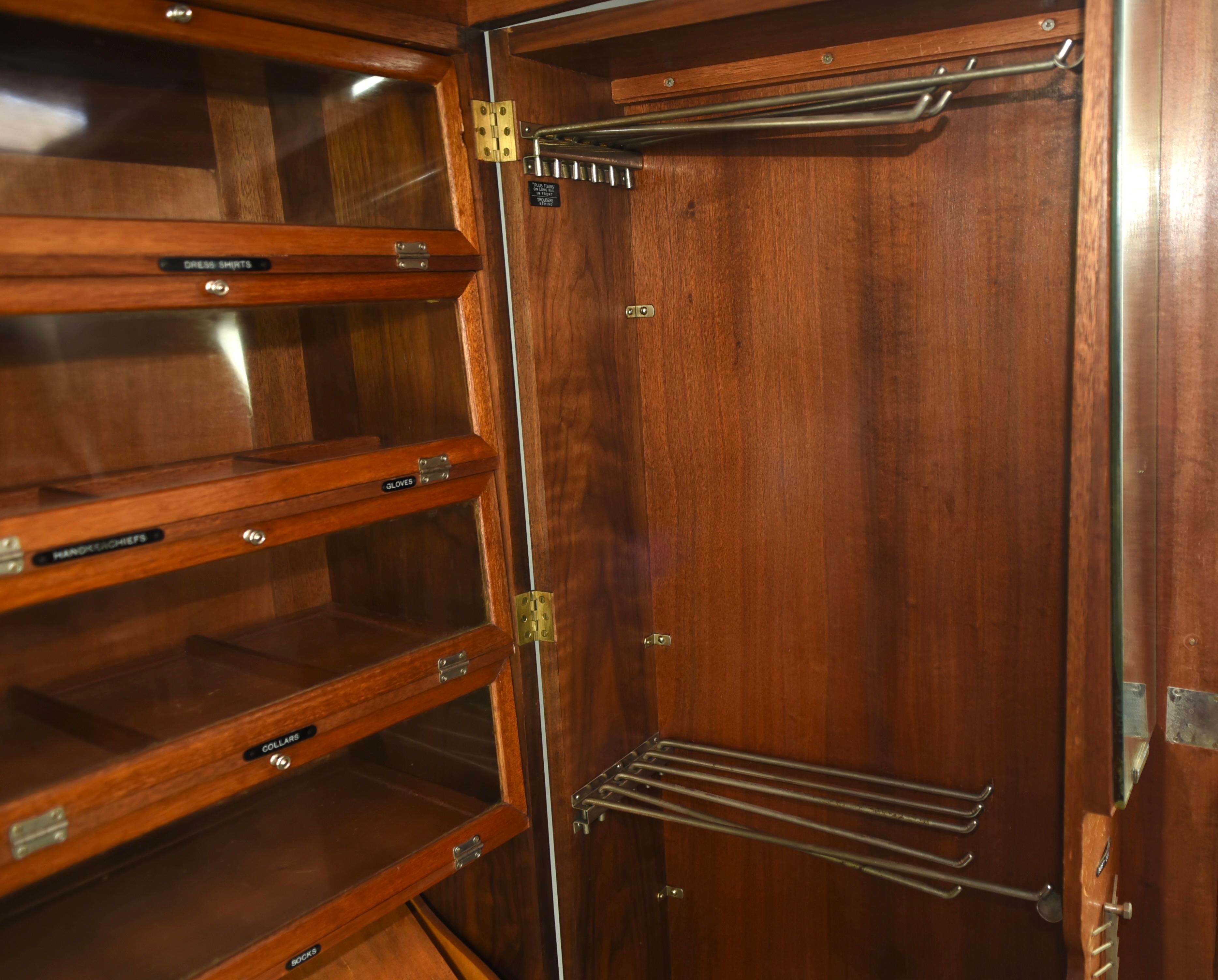 Art Deco Walnut Deep door Gentlemen's compactom wardrobe 2