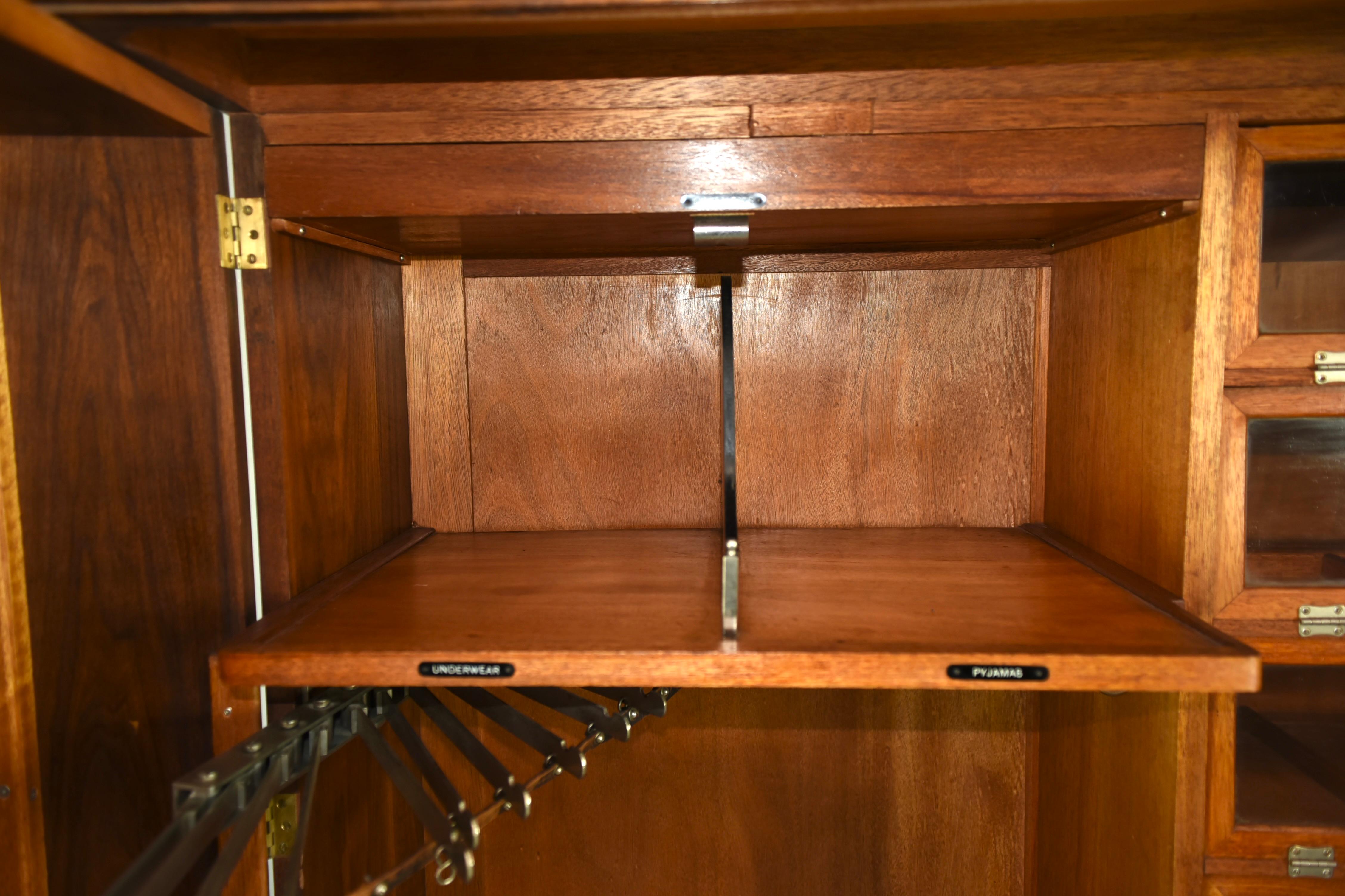 Art Deco Walnut Deep door Gentlemen's compactom wardrobe 3