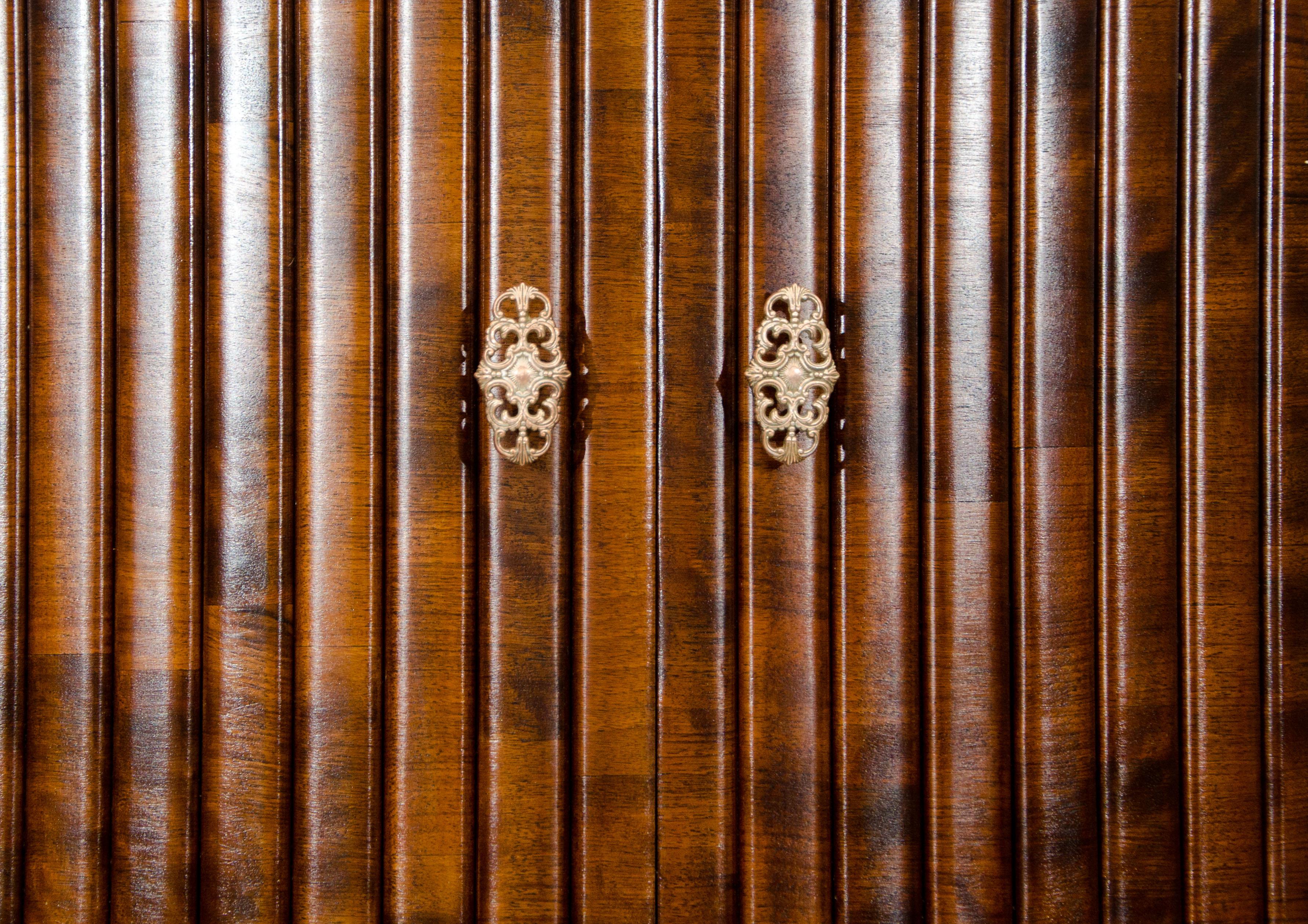 Art Deco Walnut Demilune Cocktail Bar Cabinet 1