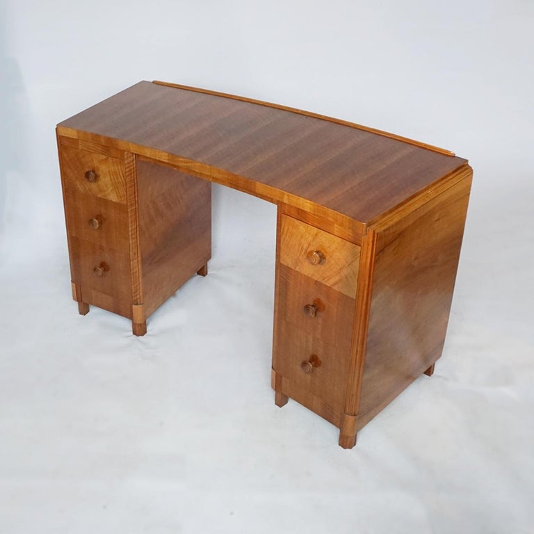 Art Deco Walnut Desk by Heal's of London at 1stDibs