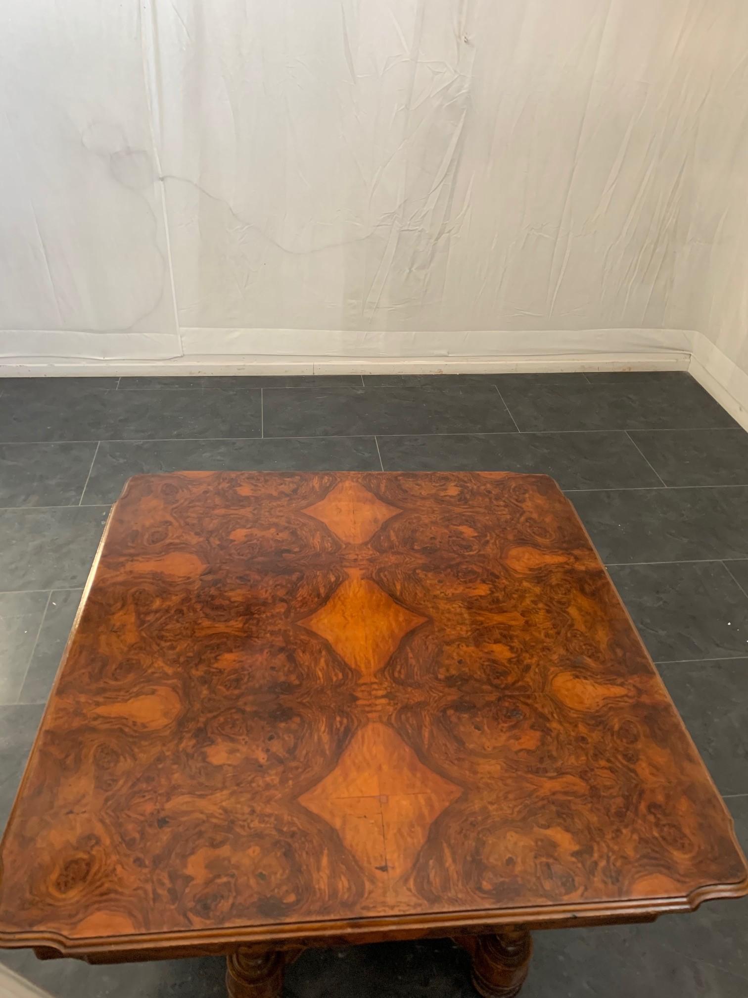 Mid-20th Century Art Deco Walnut Dining Table, 1930s For Sale