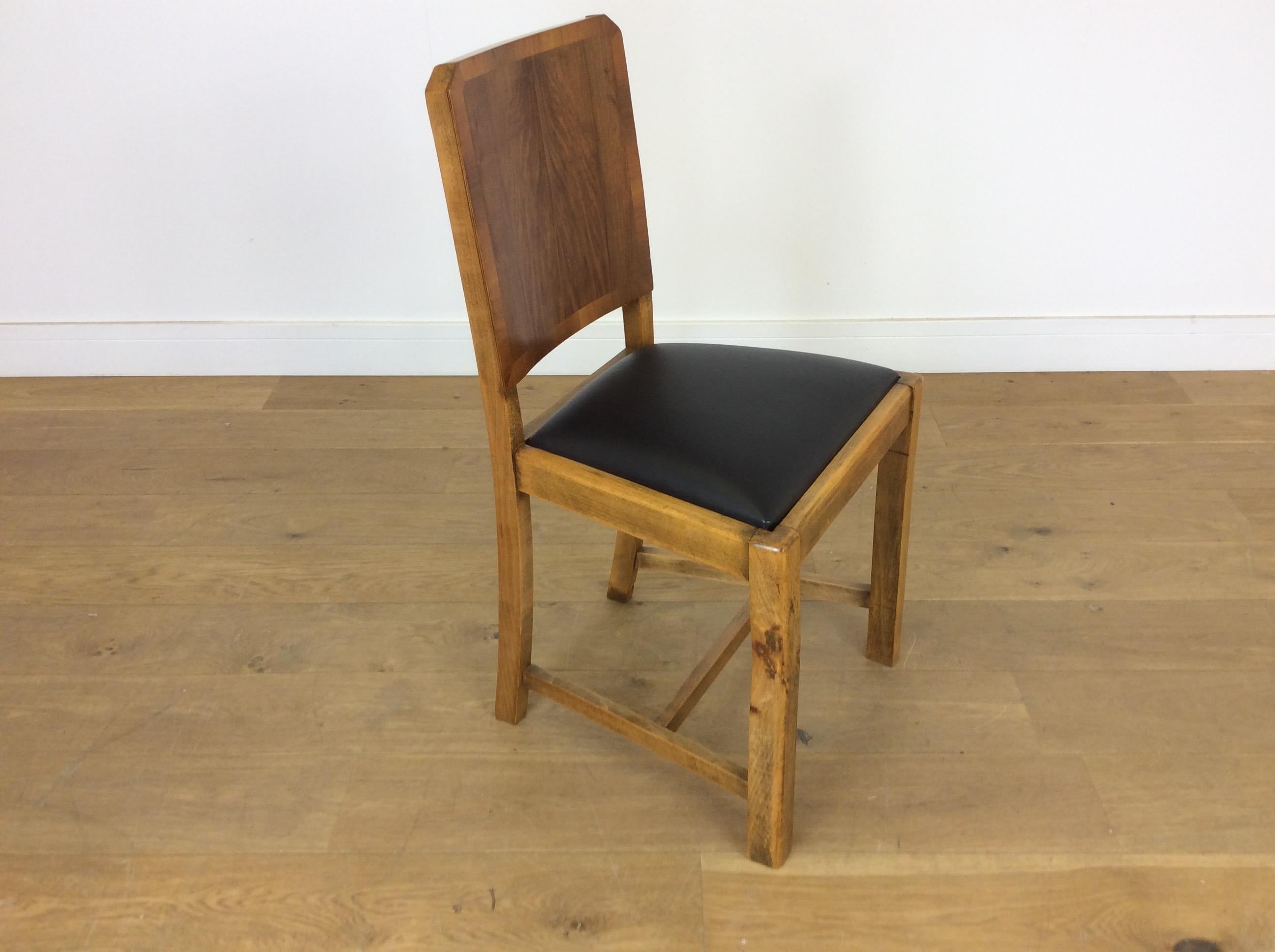 Art Deco Walnut Dining Table and Six Chairs 5