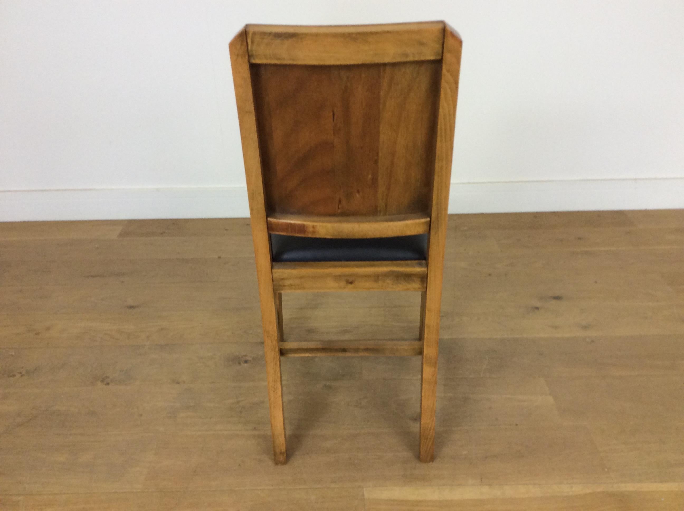 Art Deco Walnut Dining Table and Six Chairs 7