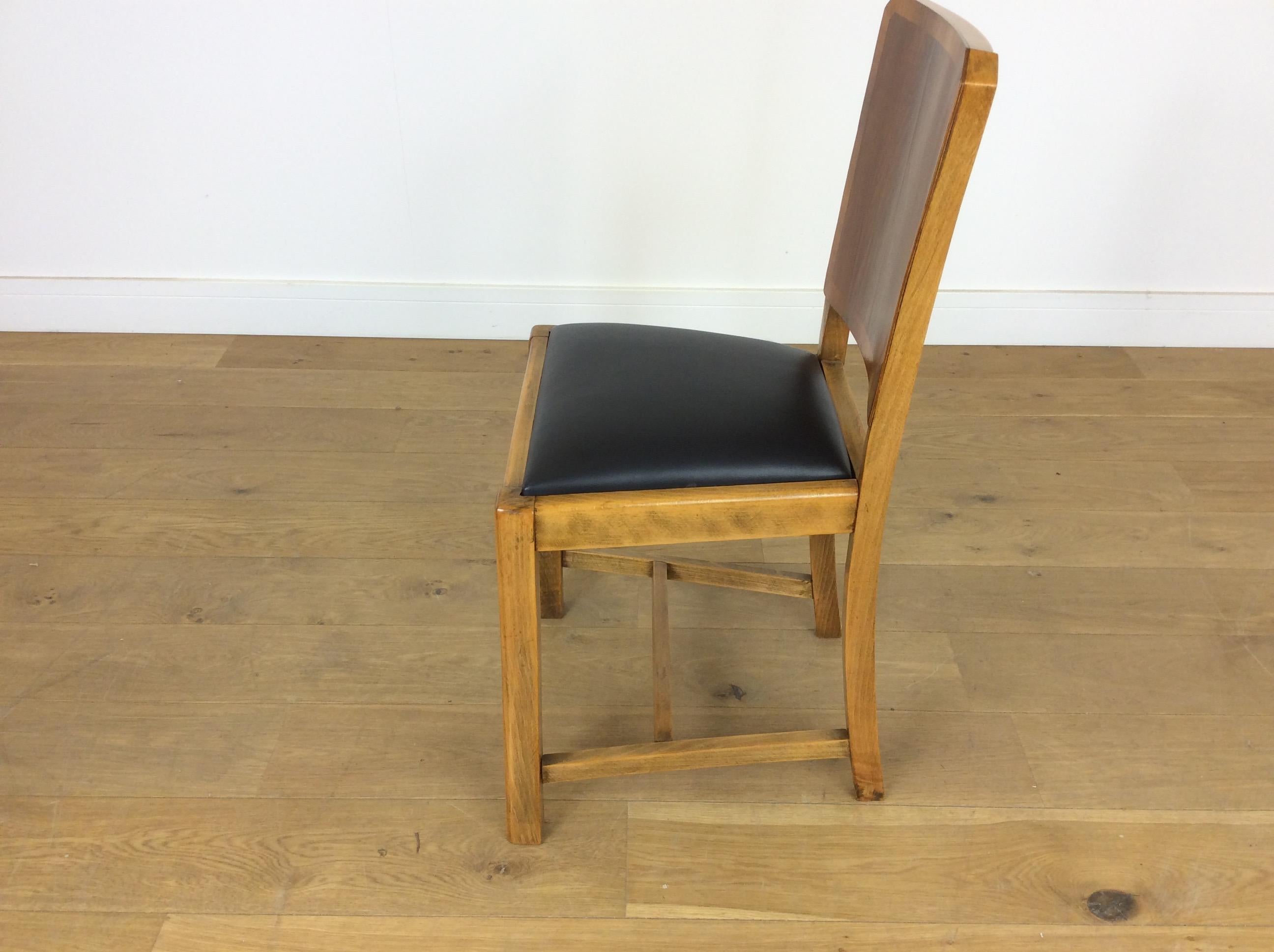 Art Deco Walnut Dining Table and Six Chairs 8