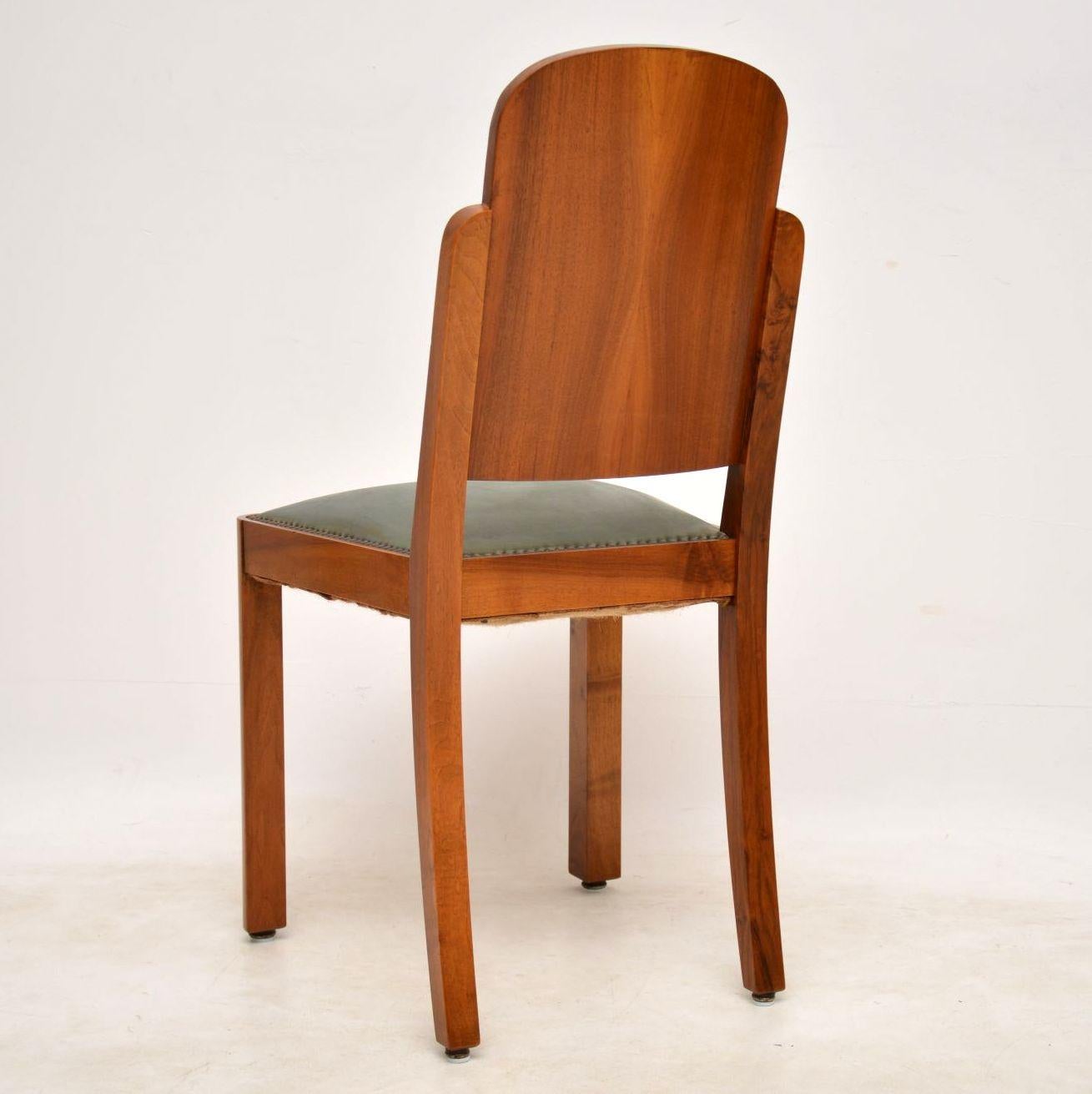 Art Deco Esstisch aus Nussbaumholz und sechs Stühle im Angebot 10