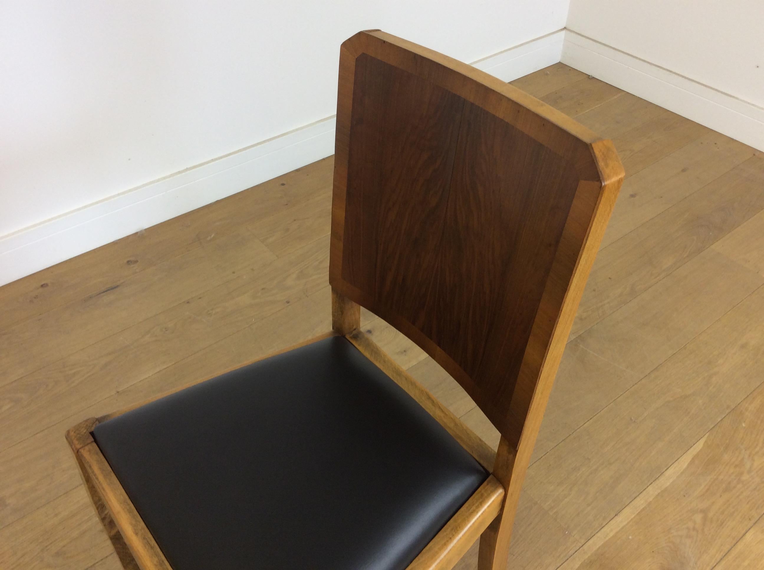 Art Deco Walnut Dining Table and Six Chairs 9