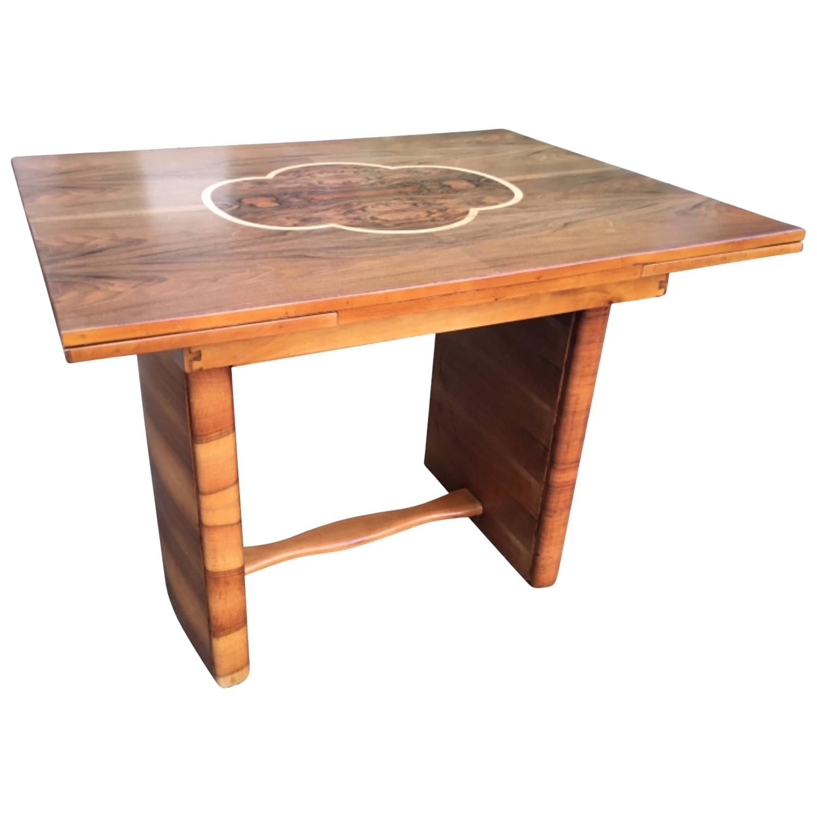 Art Deco Walnut Dining Table For Sale