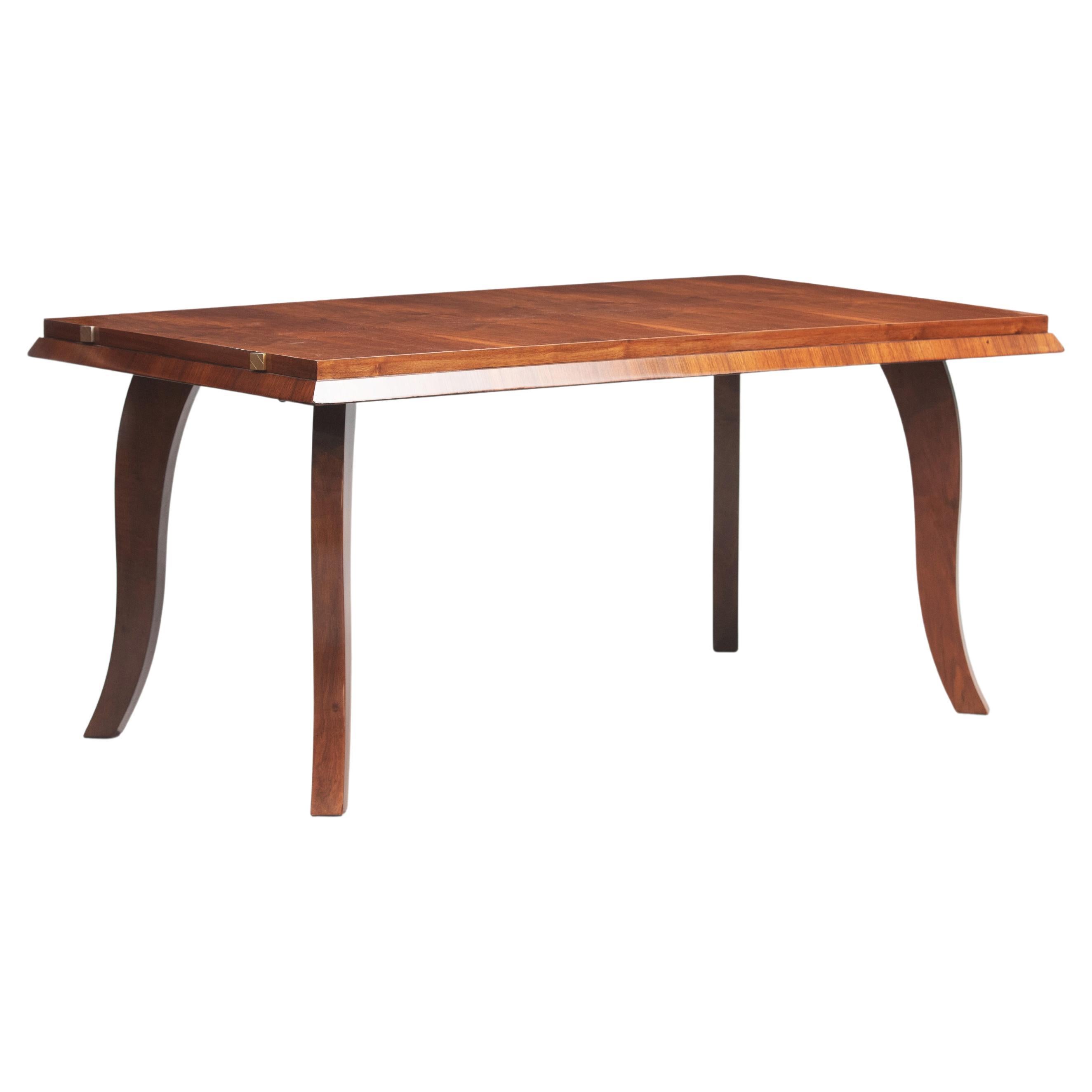 Art Deco Walnut Dining Table For Sale