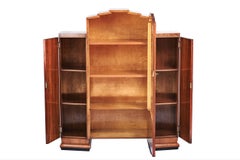 Art Deco Walnut Display Cabinet 1930s