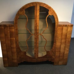 Art Deco Walnut Display Cabinet