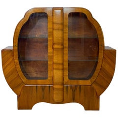 Mid-Century Modern Art Deco Walnut Display Case, English, ca. 1935