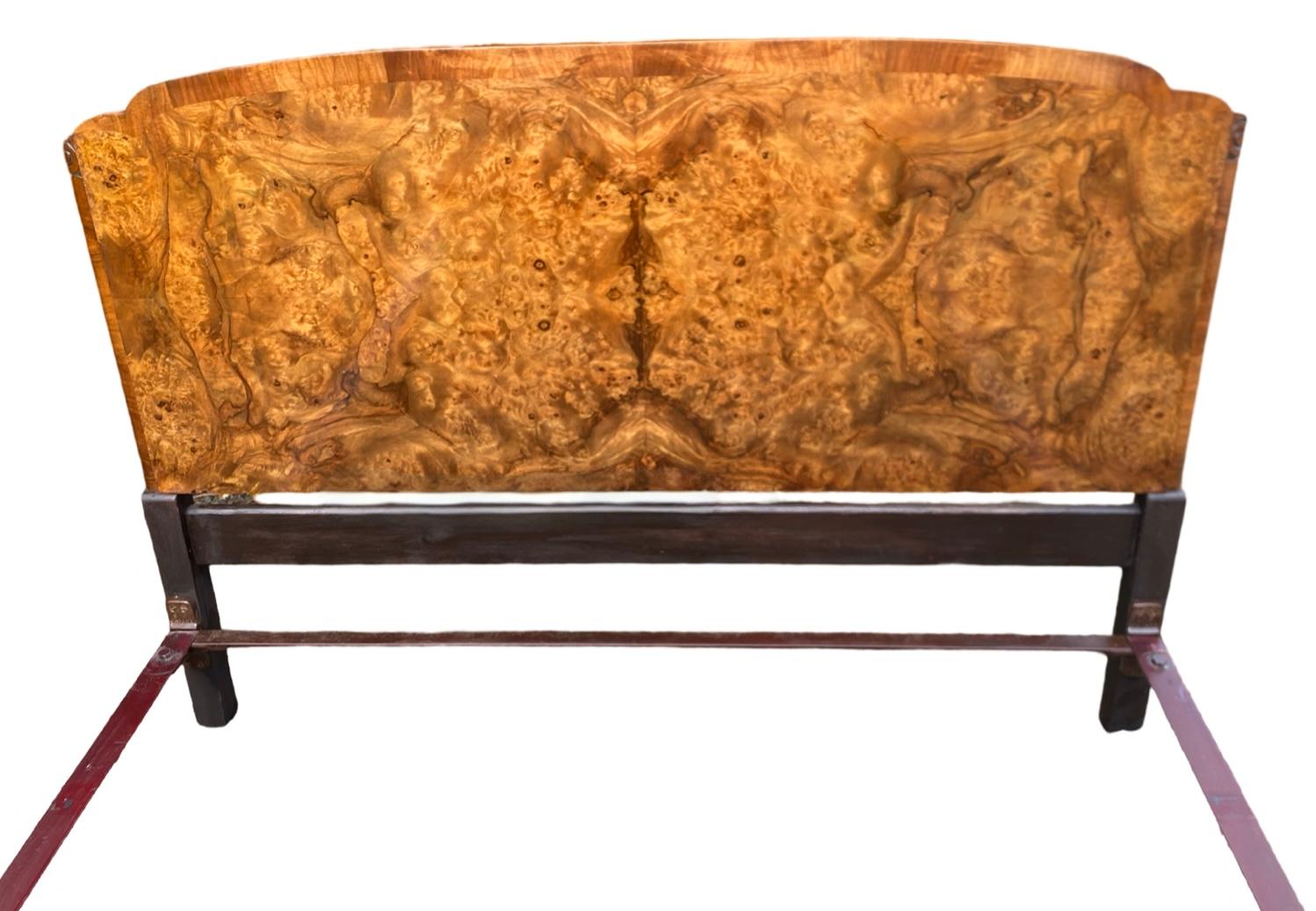 Art Deco Walnut Double Bed In Good Condition For Sale In Barnstaple, GB
