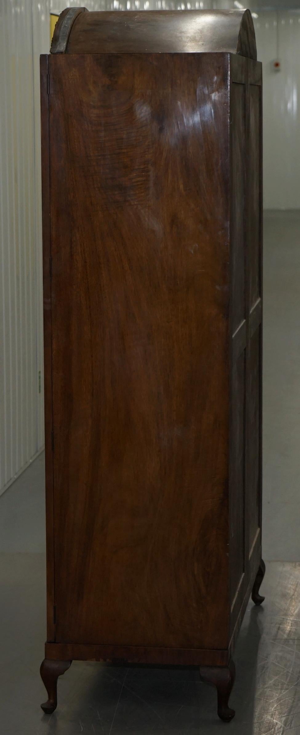 Art Deco Walnut Double Wardrobe Part of Suite Stamped Guaranteed British Made 5
