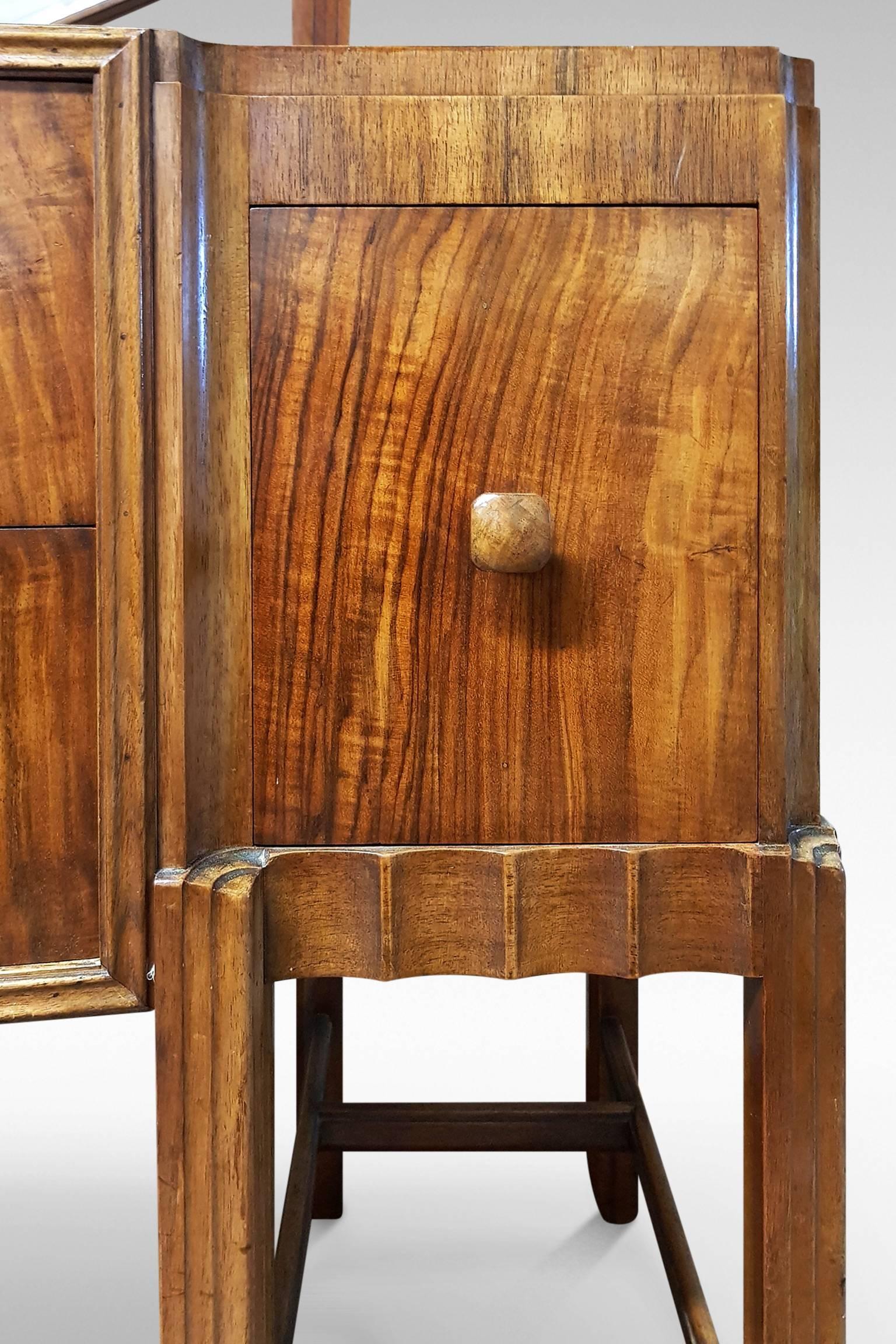 British Art Deco Walnut Dressing Table Attributed to Serge Chermayeff For Sale