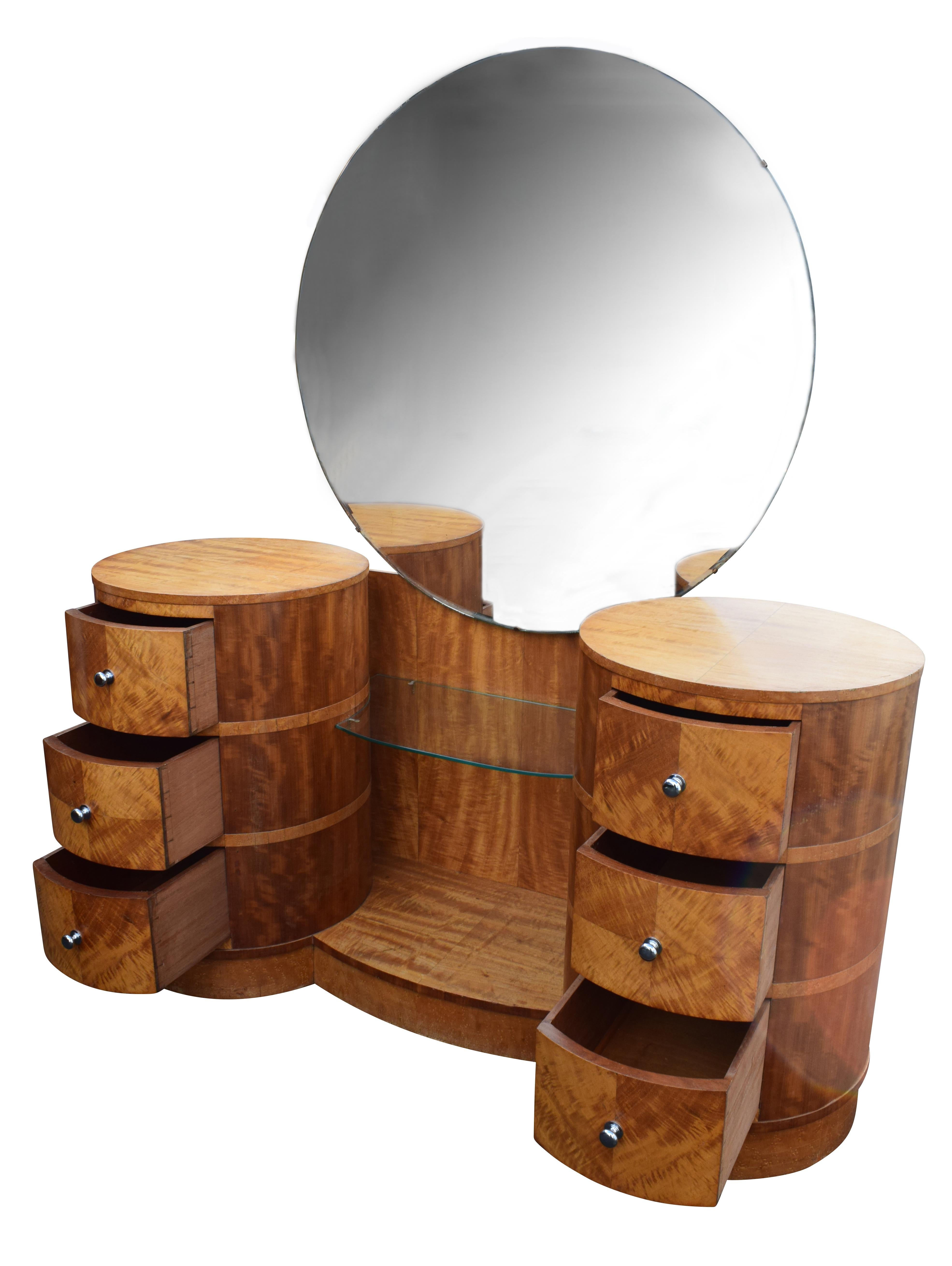 Art Deco Walnut Dressing Table, circa 1930 2