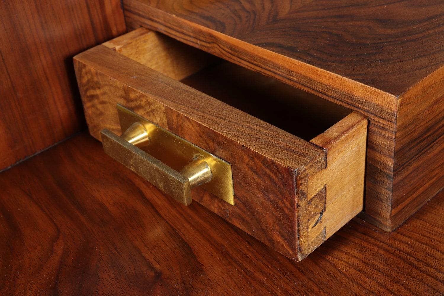 French, original Art Deco Walnut Dressing Table c1930, Fully restored & polished For Sale 5