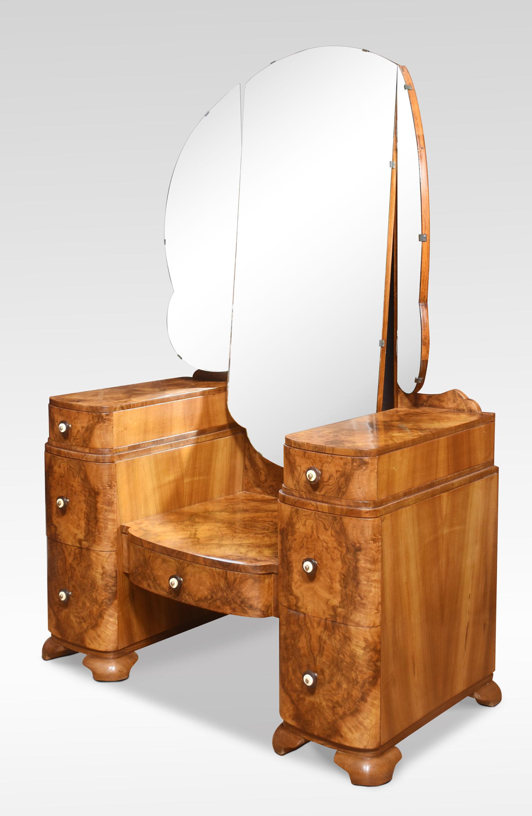 20th Century Art Deco walnut dressing table For Sale