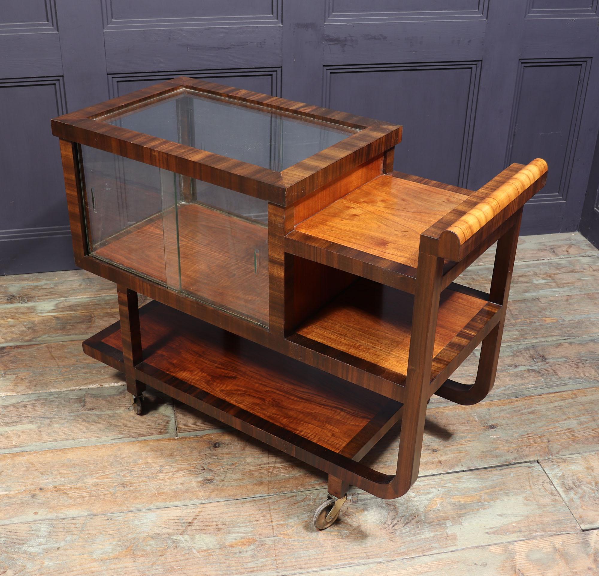 Art Deco Walnut Drinks Trolley 4