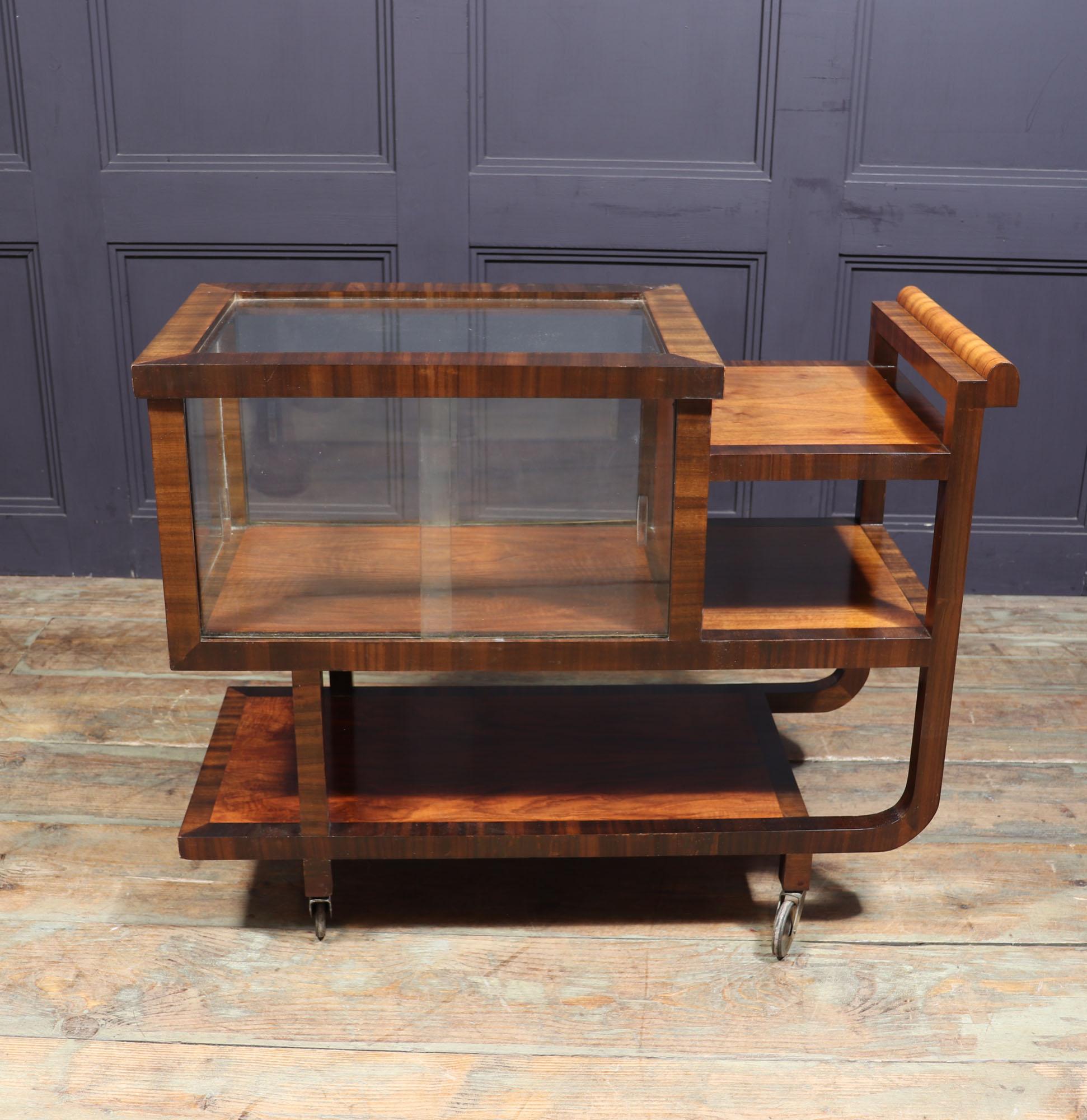Art Deco Walnut Drinks Trolley 5