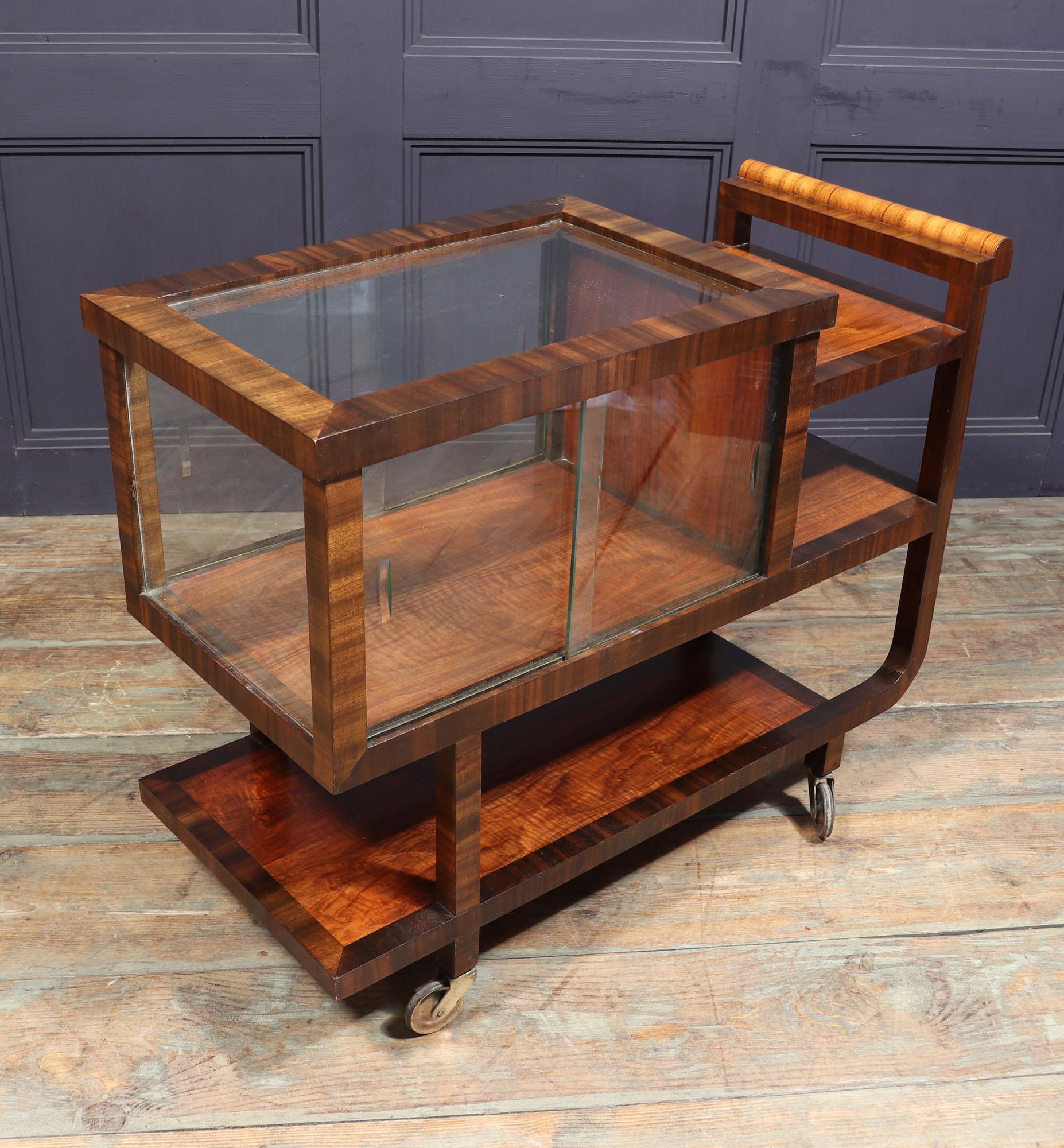Art Deco Walnut Drinks Trolley 6