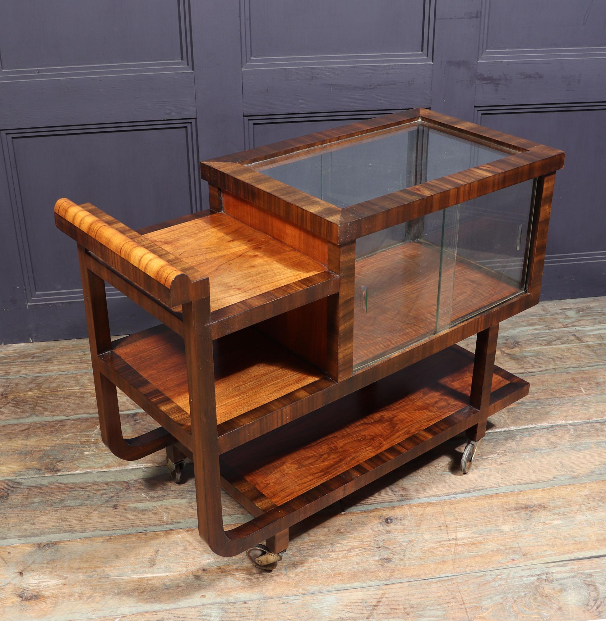 Art Deco Walnut Drinks Trolley 3