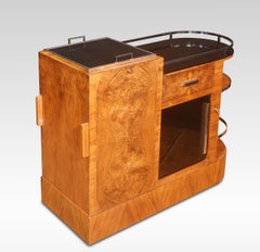 Art Deco walnut drinks trolly