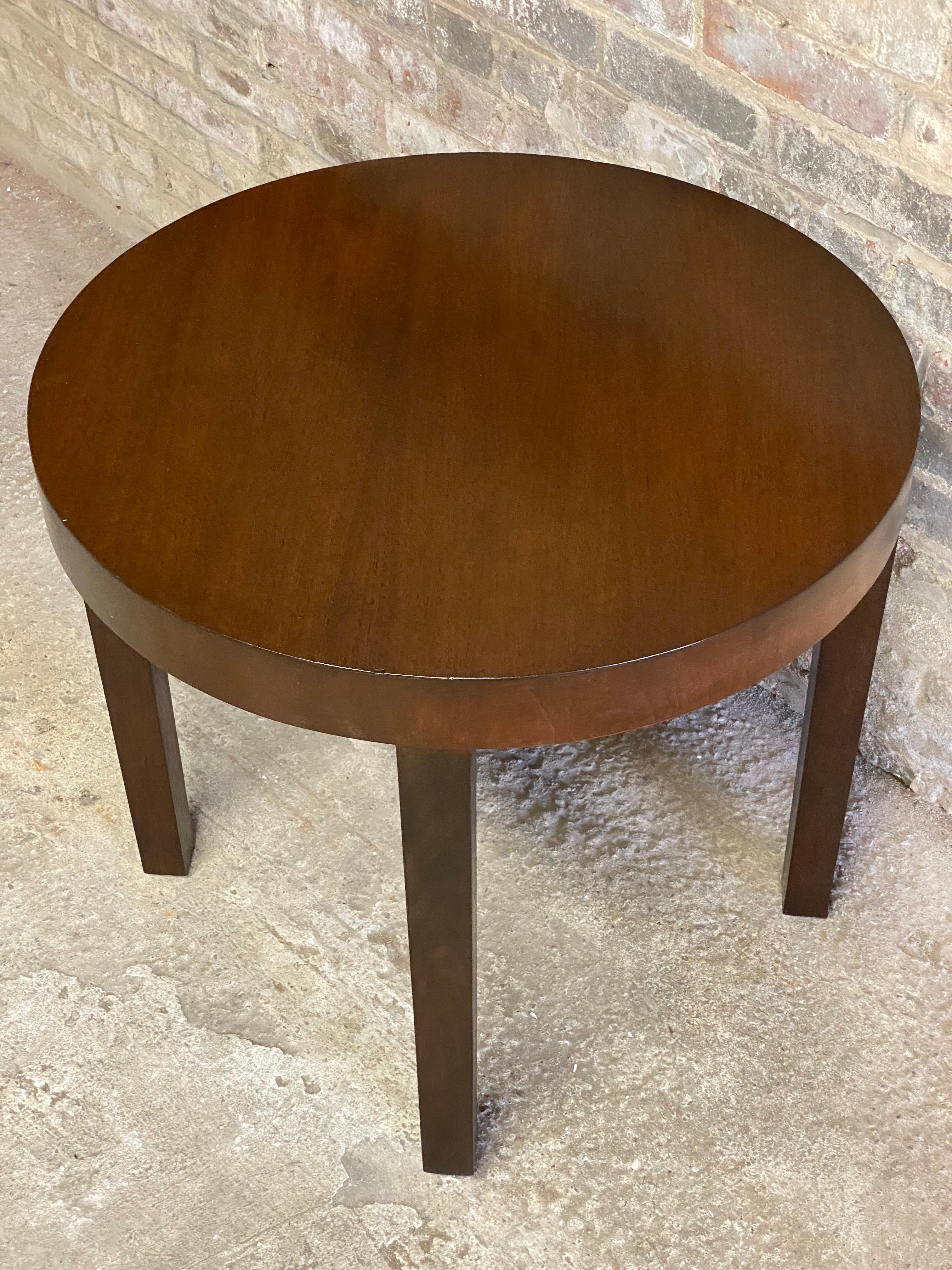 Art Deco Walnut Drum Table In Good Condition In Garnerville, NY