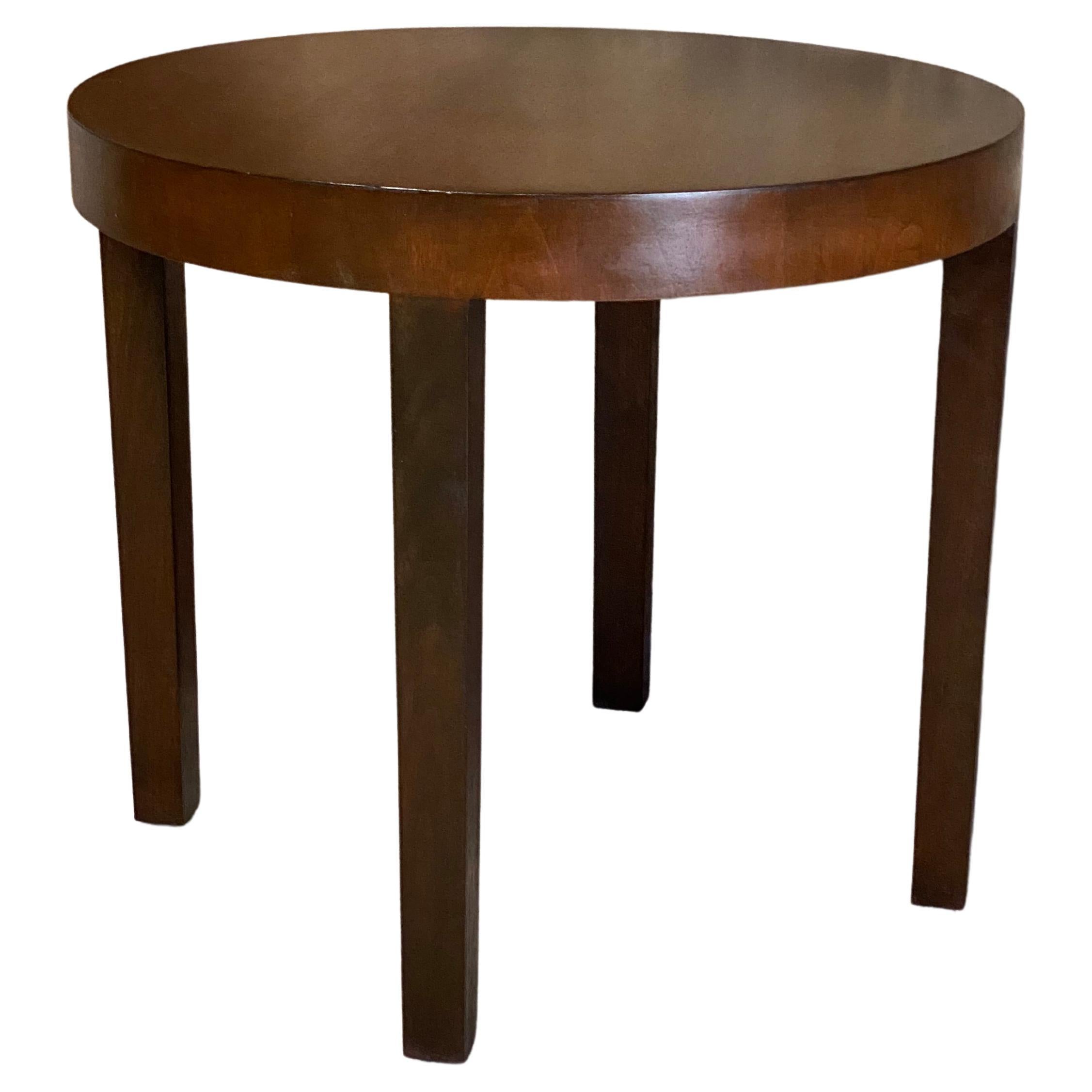 Art Deco Walnut Drum Table