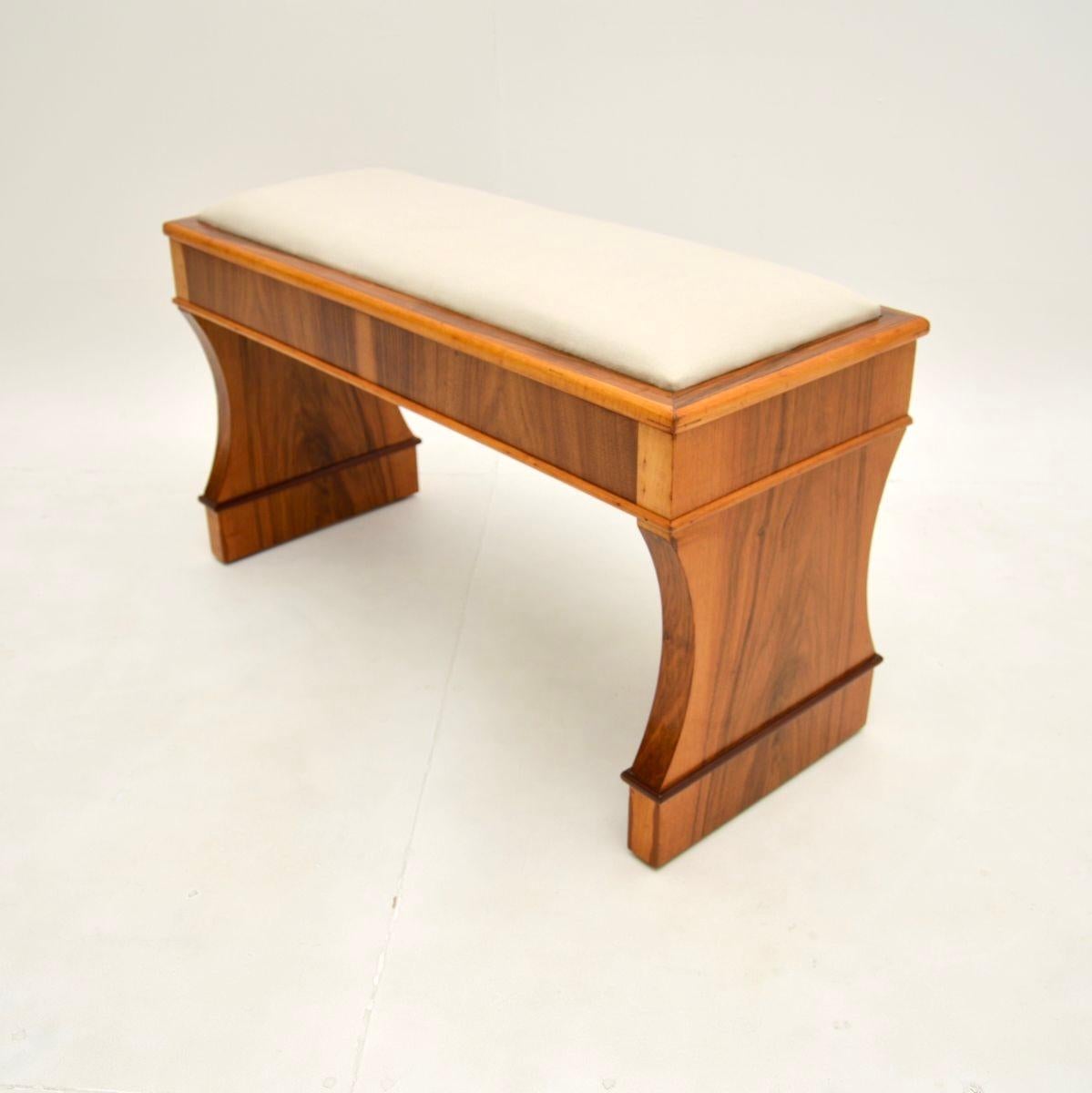 Art Deco Walnut Duet Piano Stool / Bench In Good Condition In London, GB