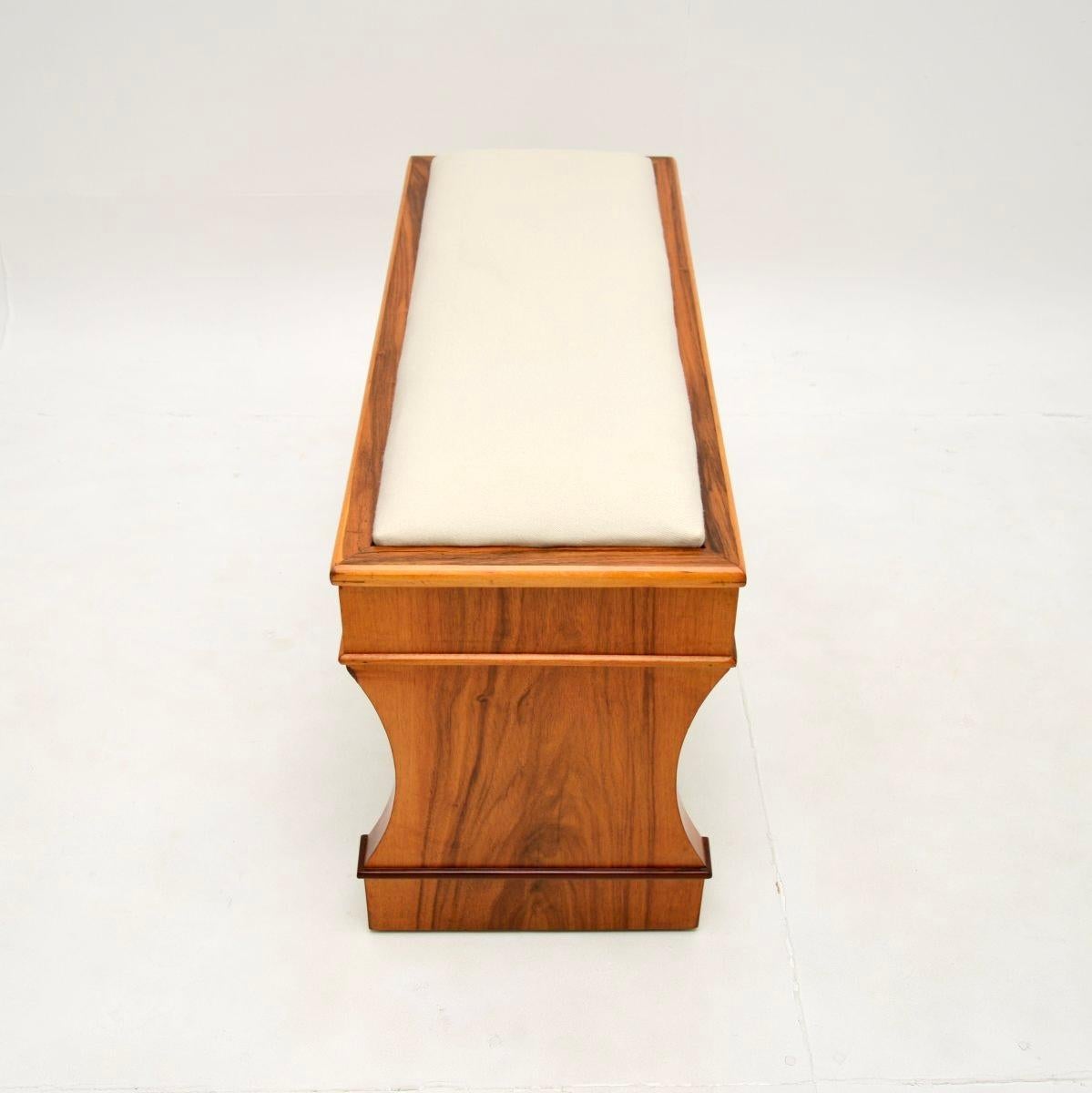 Mid-20th Century Art Deco Walnut Duet Piano Stool / Bench