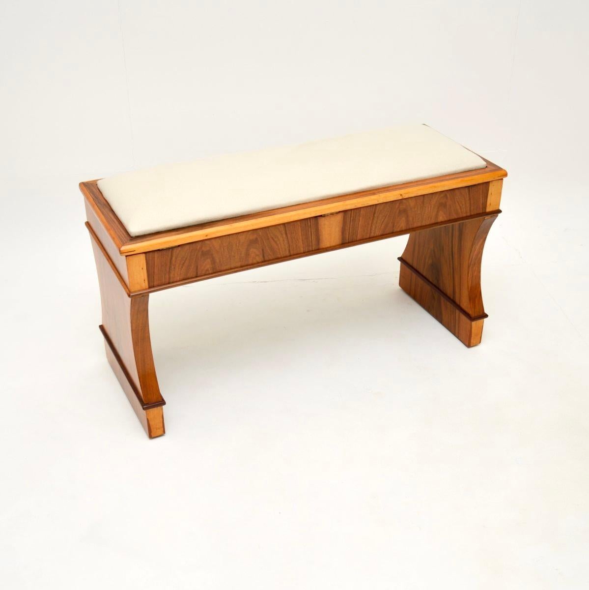 Art Deco Walnut Duet Piano Stool / Bench 1