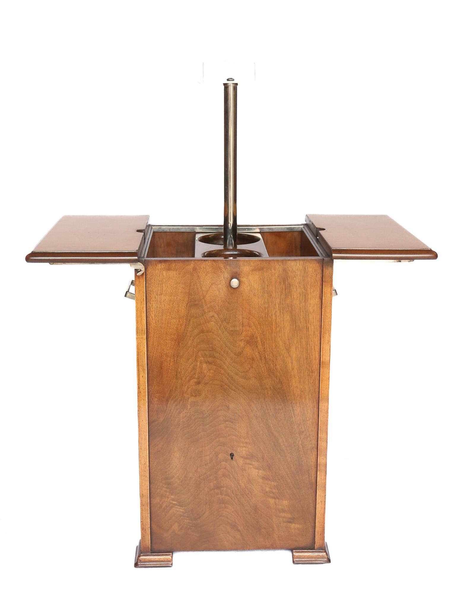 Polished Art Deco Walnut  Elevette  Drinks Cabinet circa 1930s For Sale
