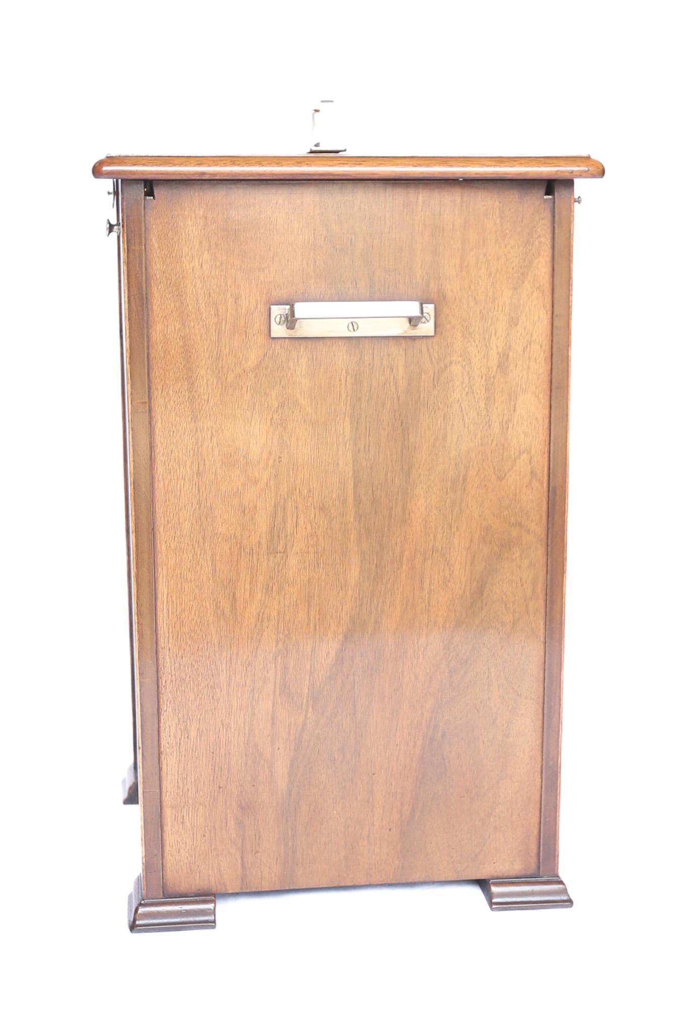 Art Deco Walnut  Elevette  Drinks Cabinet circa 1930s In Good Condition For Sale In Dereham, GB