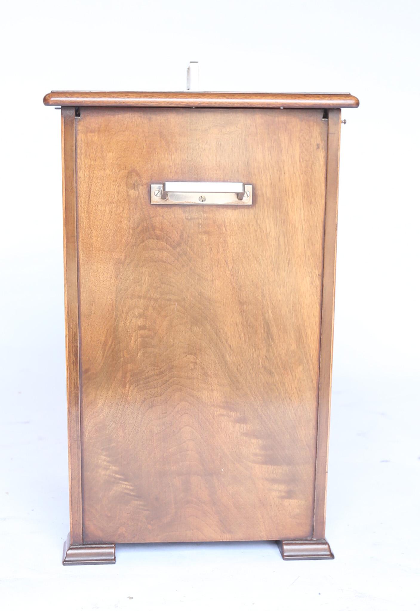Birdseye Maple Art Deco Walnut  Elevette  Drinks Cabinet circa 1930s For Sale