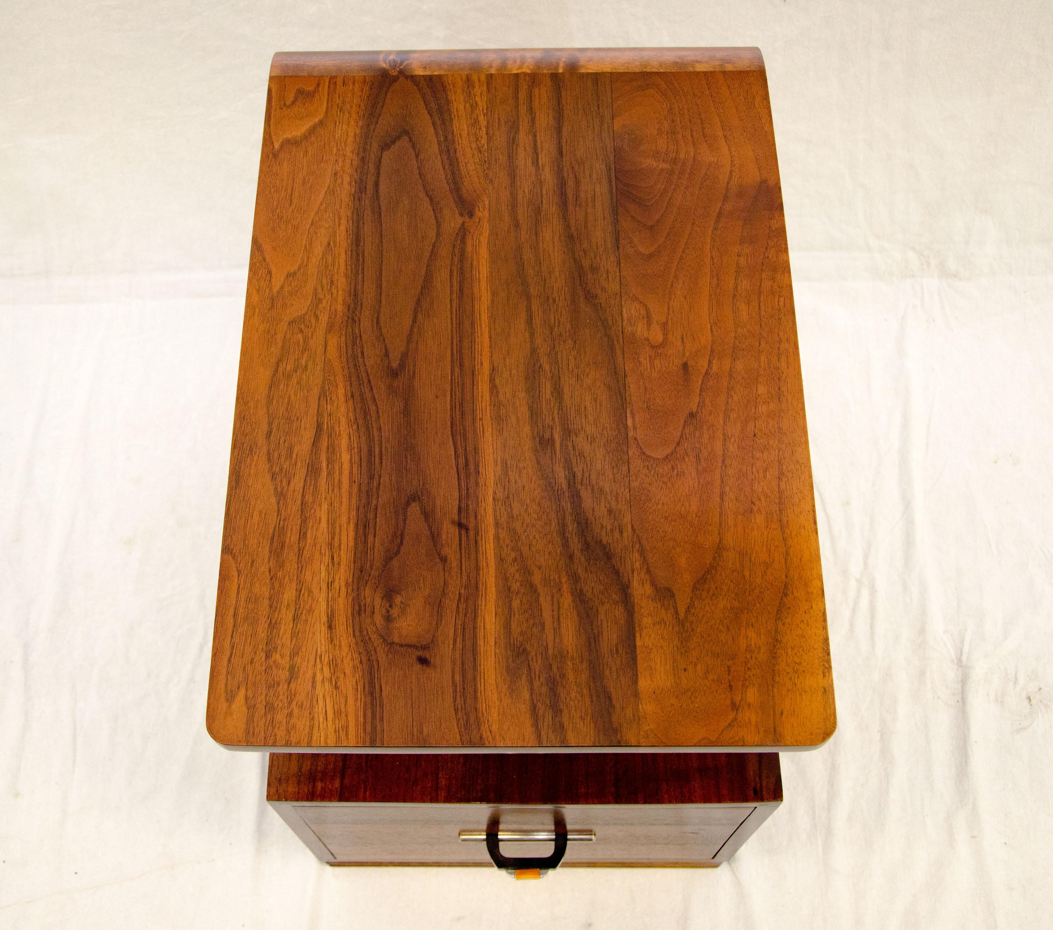 Art Deco Walnut End Table or Nightstand 4