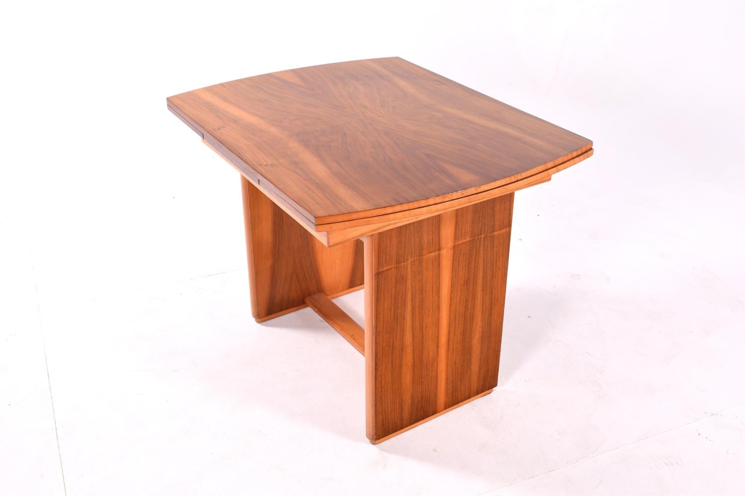 French Art Deco Walnut Extending Dining Table For Sale