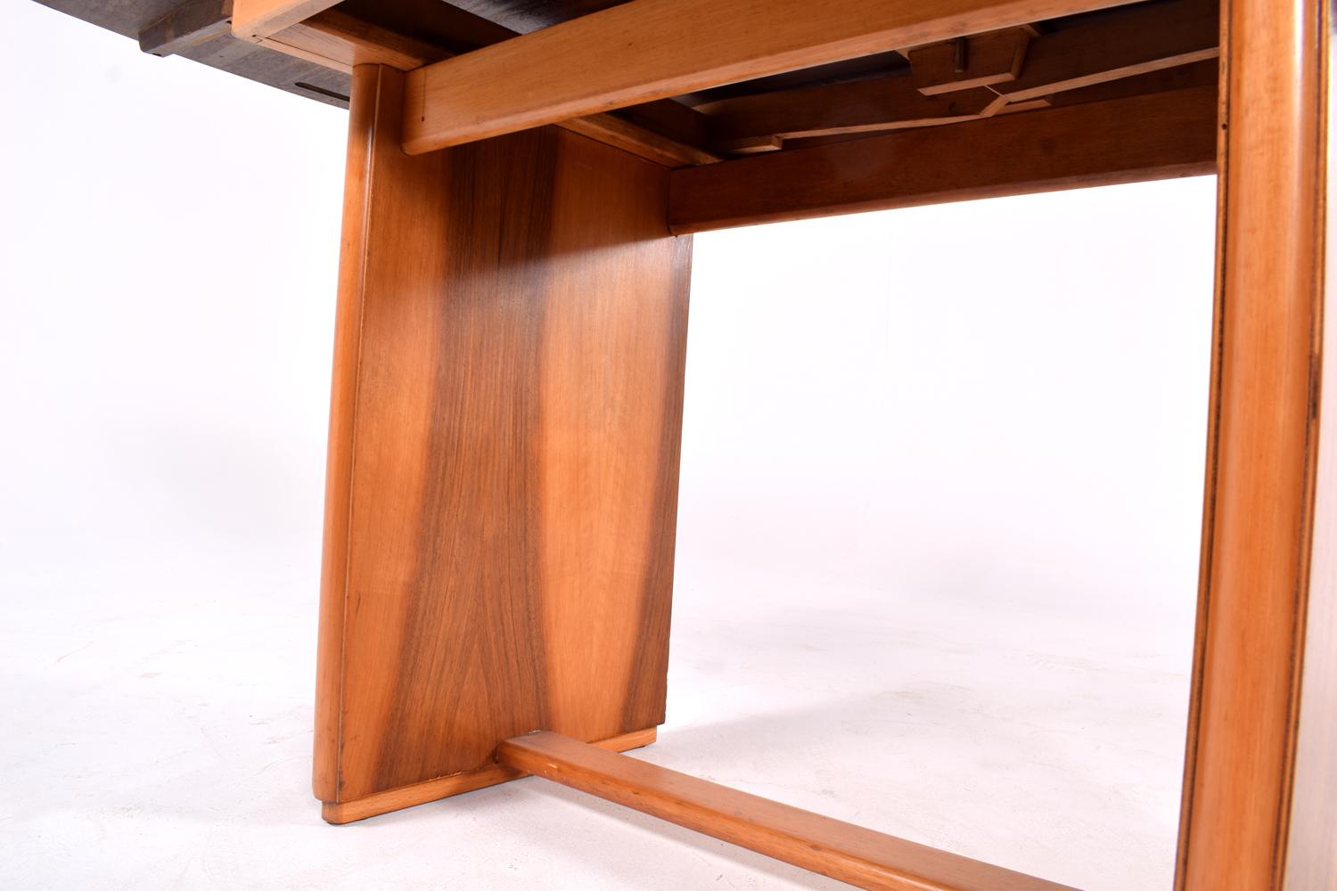 Art Deco Walnut Extending Dining Table For Sale 4