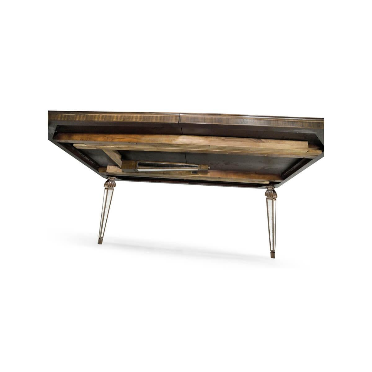 Contemporary Art Deco Walnut Extension Dining Table For Sale
