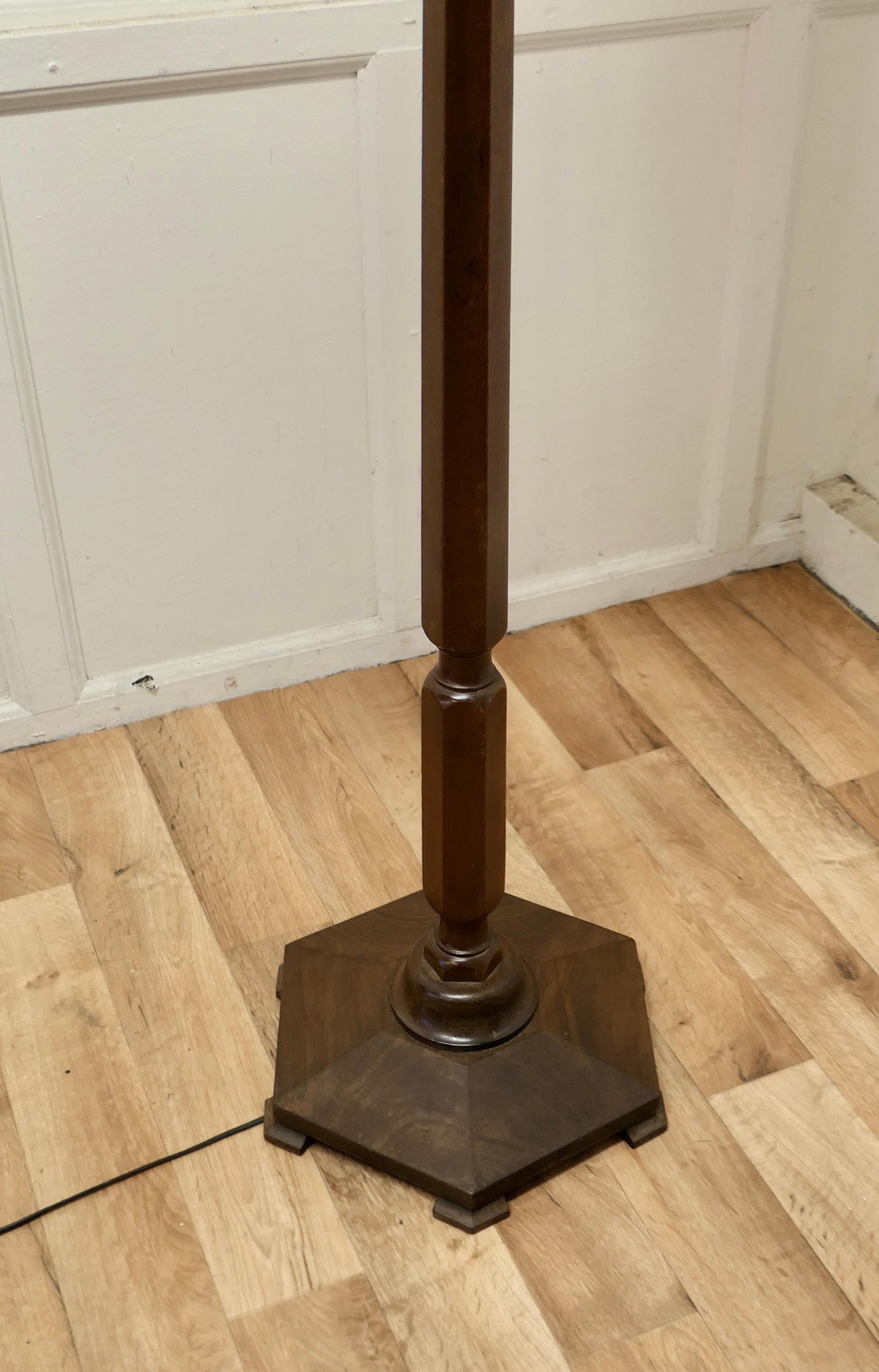 20th Century Art Deco Walnut Floor Standing or Standard Lamp